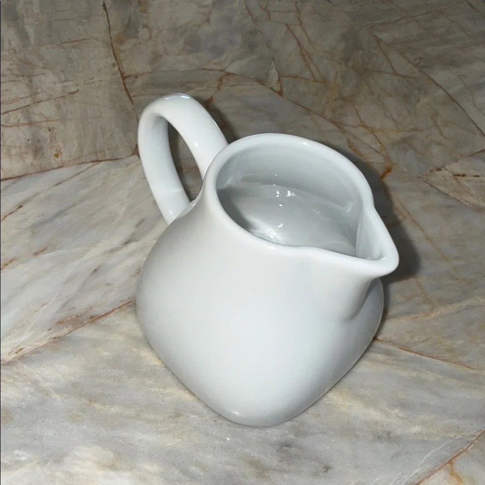 Pier 1 Luminous White‎ Porcelain Creamer Pitcher Dishwasher Safe Mini Milk Jug